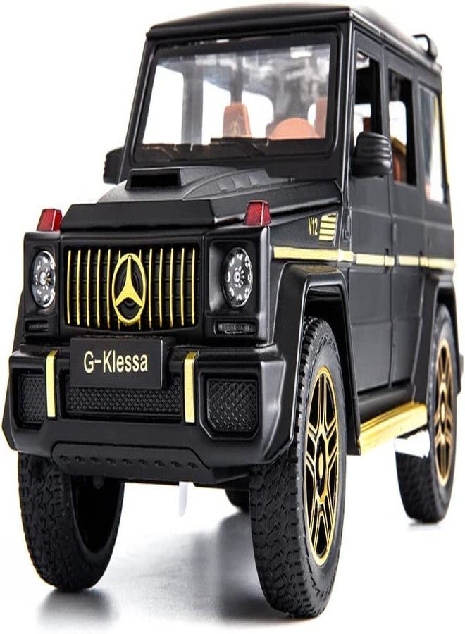 KING FORU Exclusive Alloy Metal Pull Back Die-cast Car Scale Model with Sound Light Mini Auto Toy for Kids Metal Model Toy Car with Sound and Light New Version (1.24- AMG G63 - Multicolor) - Image 1